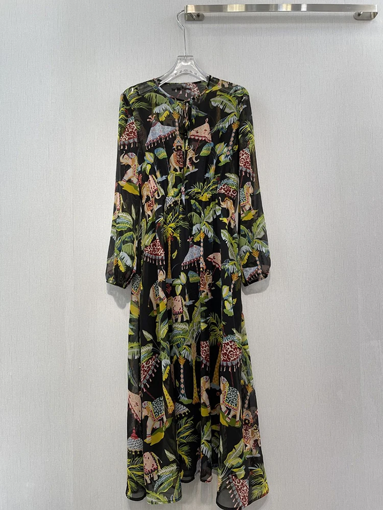 100% Genuine Silk Fabric Woman Long Dress Luxury Retro Full Sleeves Floral Print Elegant Ball Gown Dresses Vestidos
100% Genuine Silk Fabric Woman Long Dress Luxury Retro Full Sleeves Floral Print Elegant Ball Gown Dresses Vestidos