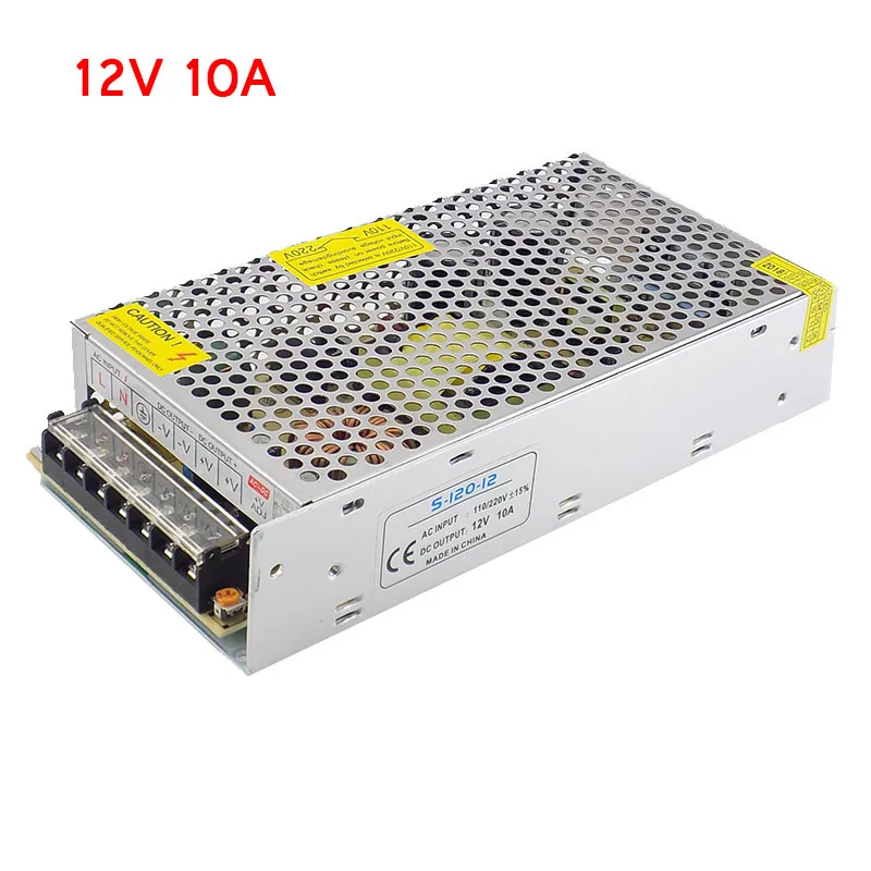 Lighting Transformer AC100V-265V to DC 12V 10A CCTV Camera Power Supply Adapter Converter LED Strip Switch Driver Charger
Lighting Transformer AC100V-265V to DC 12V 10A CCTV Camera Power Supply Adapter Converter LED Strip Switch Driver Charger