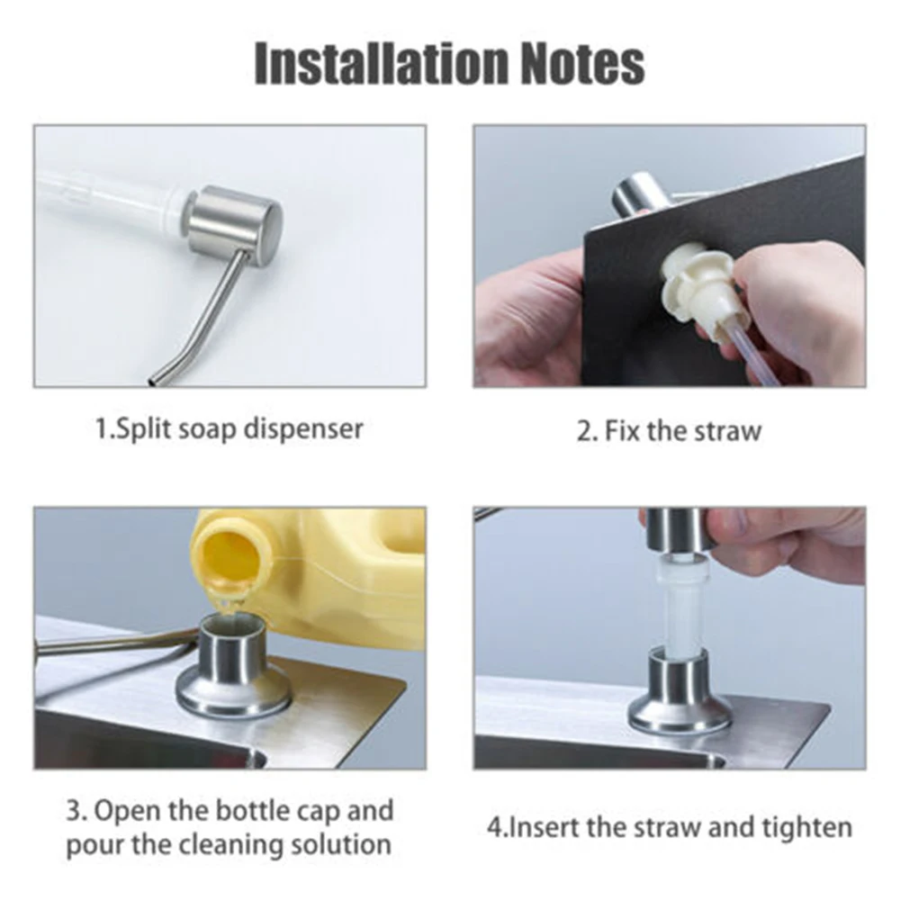 Stainless Steel Soap Dispenser Extension Tube Kit Kitchen Sink Liquid Soap Dispenser Bathroom Lotion Hand Soap Dispenser Pumps
Stainless Steel Soap Dispenser Extension Tube Kit Kitchen Sink Liquid Soap Dispenser Bathroom Lotion Hand Soap Dispenser Pumps