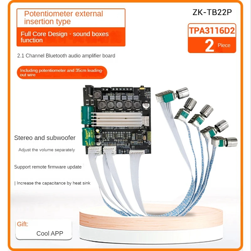 ZK-TB22P Bluetooth 2,1 Плата усилителя мощности 100 канала 2X50W + W TPA3116D2 модуль усилителя потенциометра
ZK-TB22P Bluetooth 2,1 Плата усилителя мощности 100 канала 2X50W + W TPA3116D2 модуль усилителя потенциометра