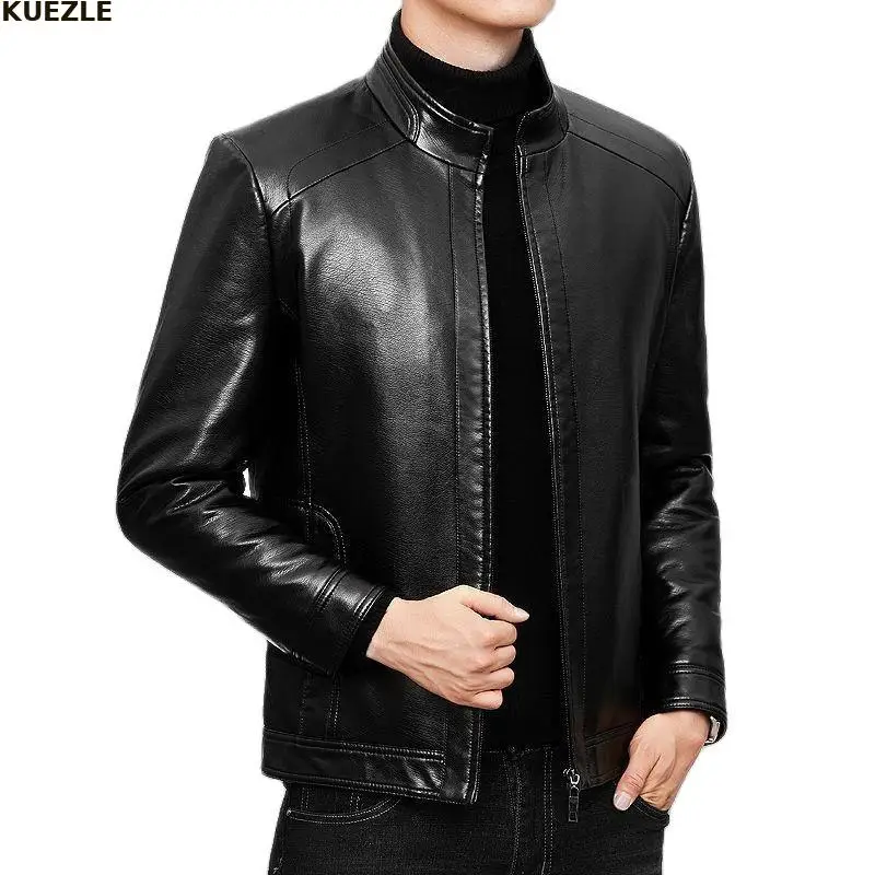 Plus velvet Men Leather Jackets Men Stand Collar Coats Mens Motorcycle Leather Jacket Casual Slim Brand Clothing PU Leather Coat
Plus velvet Men Leather Jackets Men Stand Collar Coats Mens Motorcycle Leather Jacket Casual Slim Brand Clothing PU Leather Coat