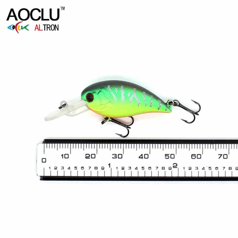 

AOCLU Floating Wobbler 50mm 3.0g Diving 0.3-0.8m Deep Hard Bait Minnow Crank Shad Lure VMC Hook For Inshore Boat Bass Fishing