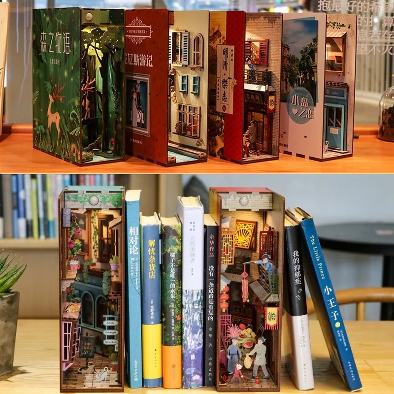 Vintage DIY Book Corner Shelves Wooden Bookshelves Arrangements Doll House Models Room Boxes Building Kits Home Accessories
Vintage DIY Book Corner Shelves Wooden Bookshelves Arrangements Doll House Models Room Boxes Building Kits Home Accessories