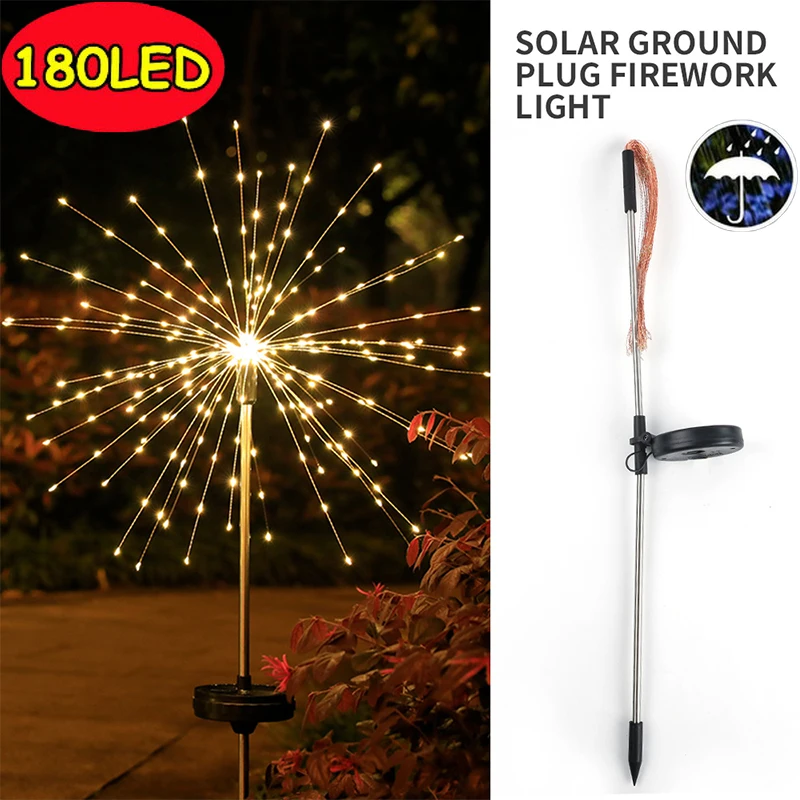 180LED Solar Firework Lights Outdoor Waterproof Light Control Sensor Light Dandelion Fireworks Lamp Landscape Garden Decorations
180LED Solar Firework Lights Outdoor Waterproof Light Control Sensor Light Dandelion Fireworks Lamp Landscape Garden Decorations