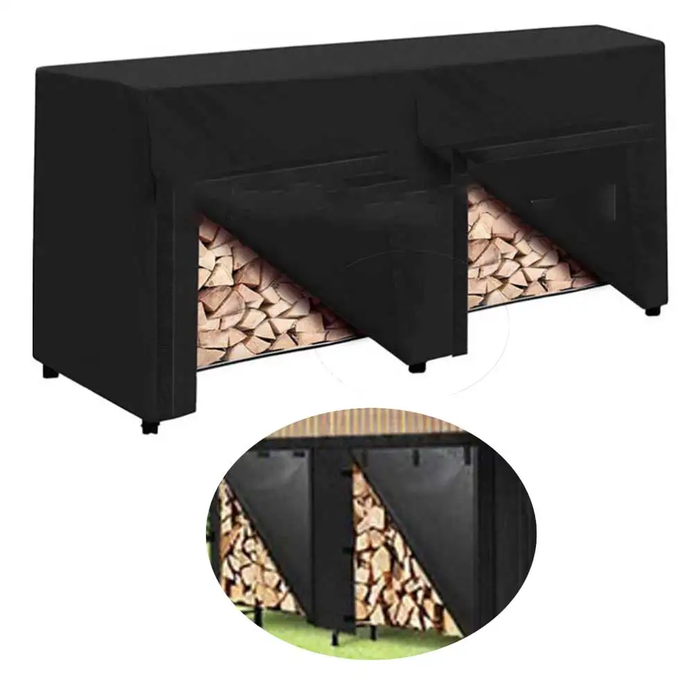 420D Firewood Cover Oxford Cloth Black Waterproof Lumber Log Rack Outdoor Storage Holder Covers 251*110*66cm Fireplace Parts
420D Firewood Cover Oxford Cloth Black Waterproof Lumber Log Rack Outdoor Storage Holder Covers 251*110*66cm Fireplace Parts