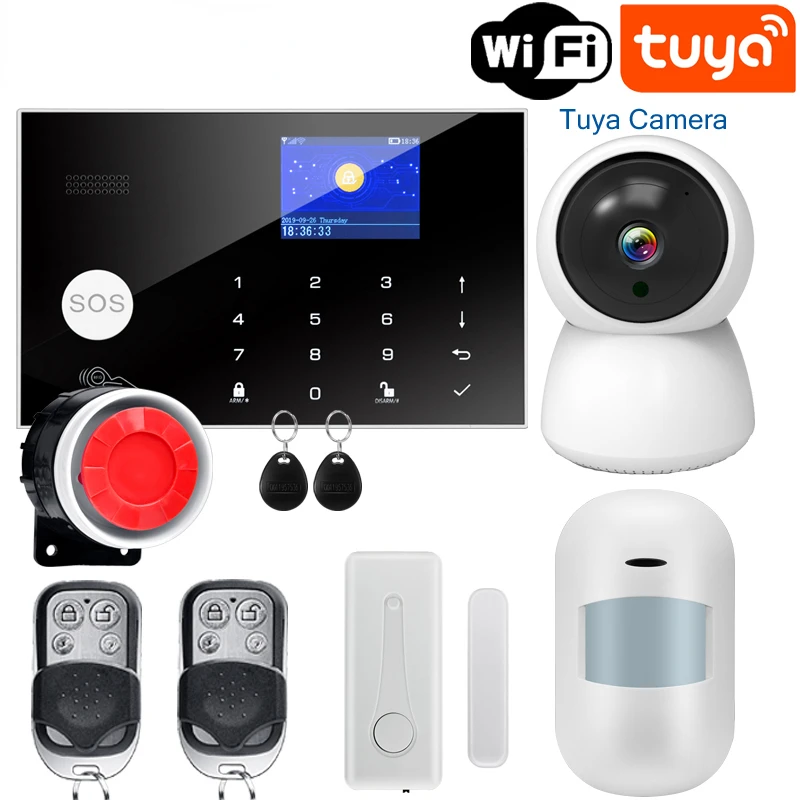 Tuya WIFI GSM Alarm System 433MHz Home Temperature Humidity Burglar Security Alarm Wireless Wired Detector RFID Touch Keyboard
Tuya WIFI GSM Alarm System 433MHz Home Temperature Humidity Burglar Security Alarm Wireless Wired Detector RFID Touch Keyboard