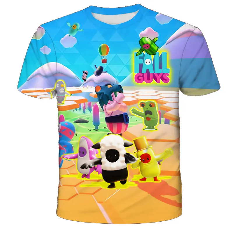 

New Games Stumble Guys T Shirt For 3 to 14 Ys Kids Clothes Baby Boys T-shirt Kid Girls Tops Tee Children Clothing Boy T-shirts