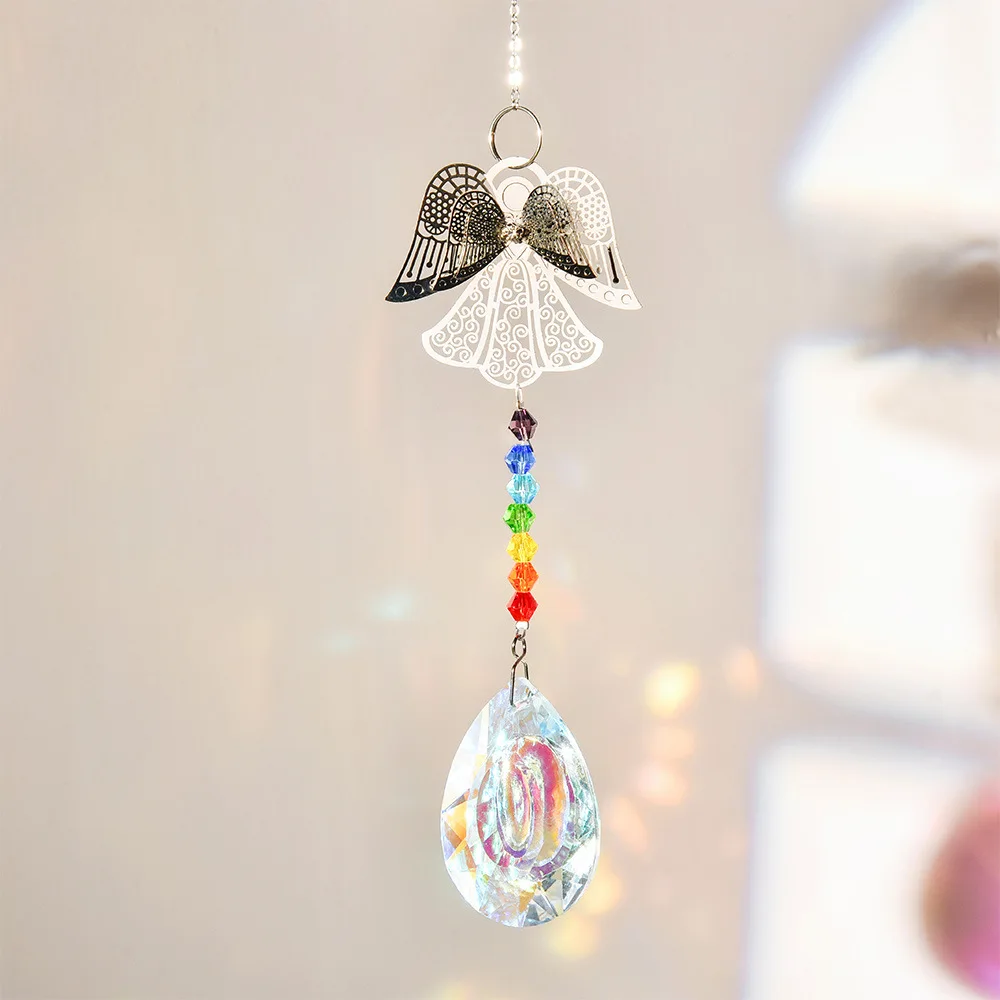 Angel Chakra Crystal Suncatcher Hanging Wind Chimes Car Pendant Rainbow Prism Drop Window Garden Christmas Wedding Home Decor
Angel Chakra Crystal Suncatcher Hanging Wind Chimes Car Pendant Rainbow Prism Drop Window Garden Christmas Wedding Home Decor