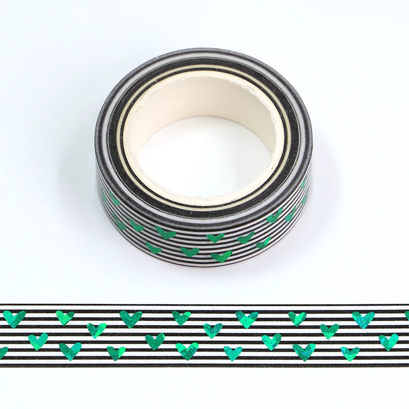 2022 New 1PC 15mm*10m Decorative Valentine Foil Green Little Hearts Washi Tape Scrapbooking Masking Tape Office mask washi tape
2022 New 1PC 15mm*10m Decorative Valentine Foil Green Little Hearts Washi Tape Scrapbooking Masking Tape Office mask washi tape
