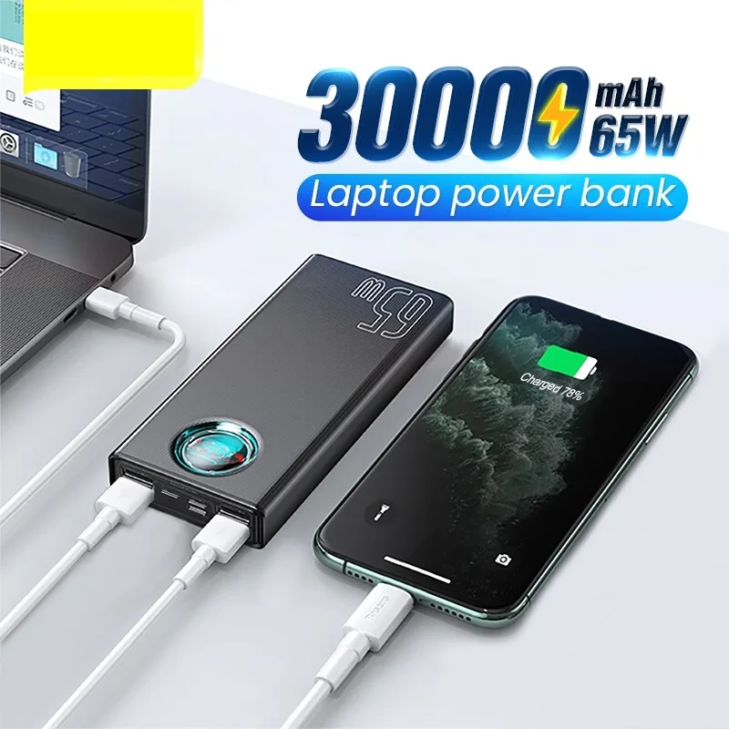 Baseus 65W Power Bank 30000mAh USB C PD Quick Charge 20000 Powerbank Portable External Battery Charger For iPhone Xiaomi Laptop
Baseus 65W Power Bank 30000mAh USB C PD Quick Charge 20000 Powerbank Portable External Battery Charger For iPhone Xiaomi Laptop