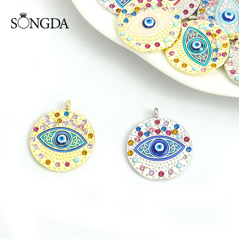 1pcs Round Enamel Lucky Turkish Evil Eye Charms Multicolor Rhinestone Alloy Pendant DIY Findings Making Accessories Jewelry Gift
1pcs Round Enamel Lucky Turkish Evil Eye Charms Multicolor Rhinestone Alloy Pendant DIY Findings Making Accessories Jewelry Gift