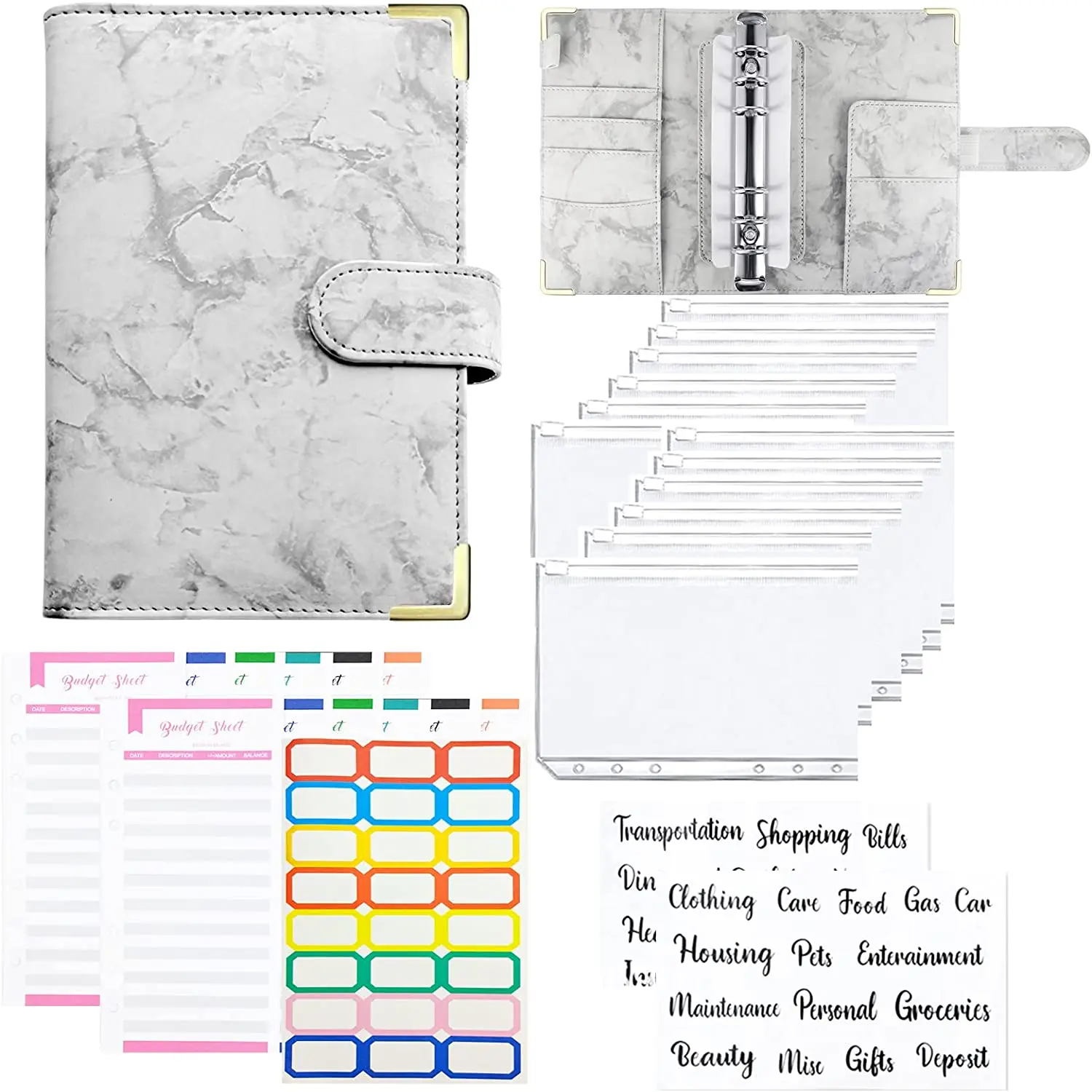 A6 Budget Binder Cash Budget Envelopes System Set with 12pcs Clear Binder Envelopes, Label Stickers, Money Organize for Saving
A6 Budget Binder Cash Budget Envelopes System Set with 12pcs Clear Binder Envelopes, Label Stickers, Money Organize for Saving