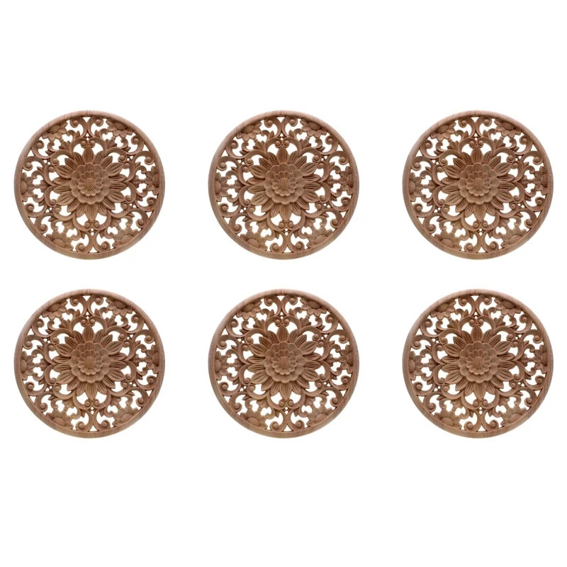 6X Carved Flower Carving Round Wood Appliques For Furniture Cabinet Unpainted Wooden Mouldings Decal Decorative Figurine
6X Carved Flower Carving Round Wood Appliques For Furniture Cabinet Unpainted Wooden Mouldings Decal Decorative Figurine