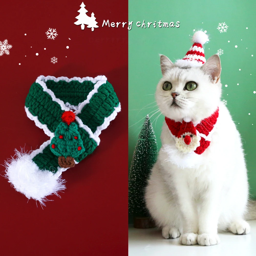 Pet Christmas Scarf Set Cute Cat Christmas Hat Knitted Santa Scarf Socks Festive Pet Gift Happy New Year Navidad Pet Accessories
Pet Christmas Scarf Set Cute Cat Christmas Hat Knitted Santa Scarf Socks Festive Pet Gift Happy New Year Navidad Pet Accessories