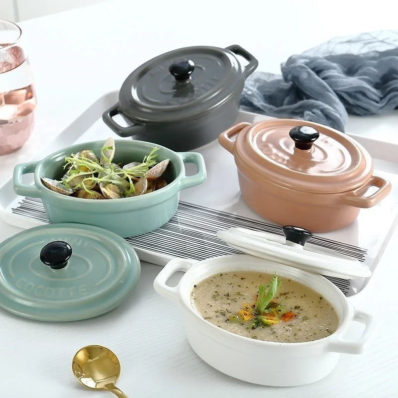 Ceramic Soup Bowl With Lid Dinnerware Double Ears Baking Bowls Stew Pot Food Container For Microwave Oven Kitchen Tableware
Ceramic Soup Bowl With Lid Dinnerware Double Ears Baking Bowls Stew Pot Food Container For Microwave Oven Kitchen Tableware