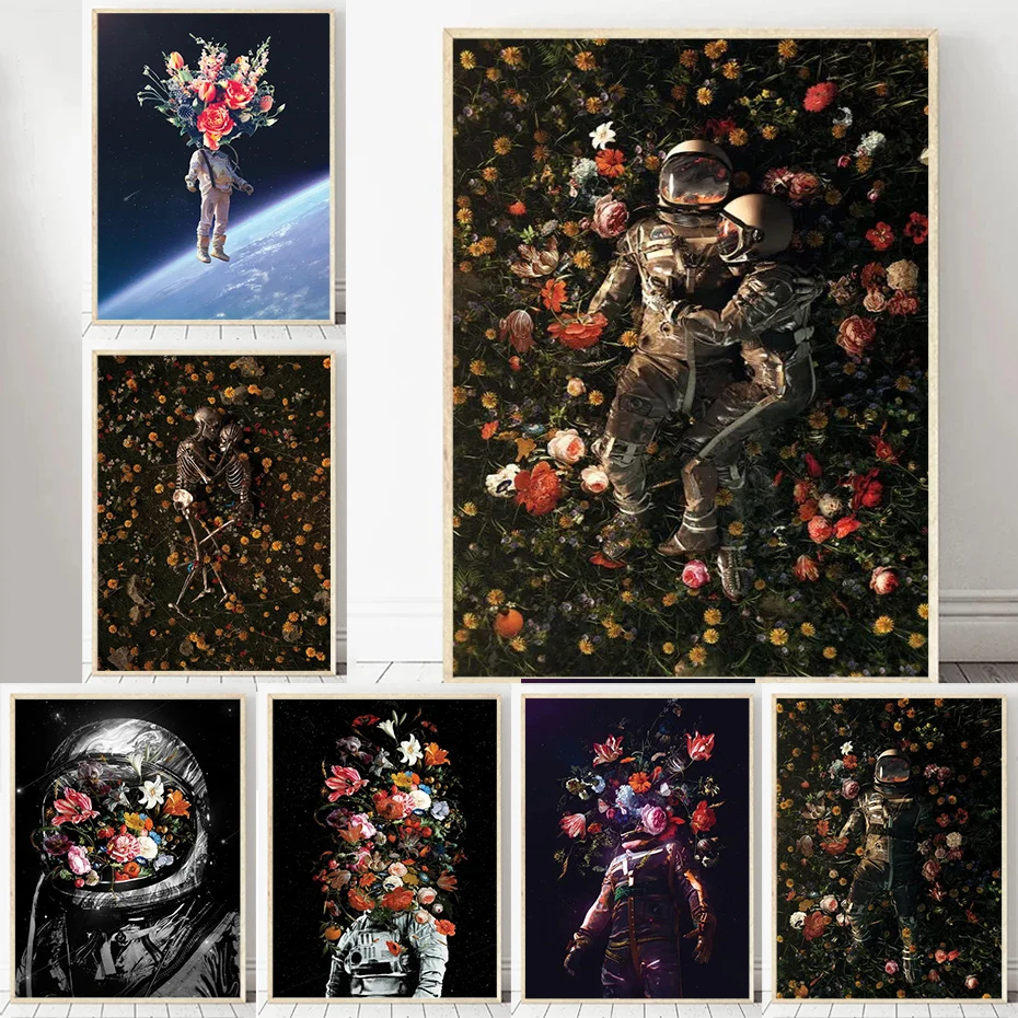 Abstract Canvas Painting Wearing Flowers Astronaut Universe Float on The Wall Art Poster and Print Nordic Living Room Home Decor
Abstract Canvas Painting Wearing Flowers Astronaut Universe Float on The Wall Art Poster and Print Nordic Living Room Home Decor