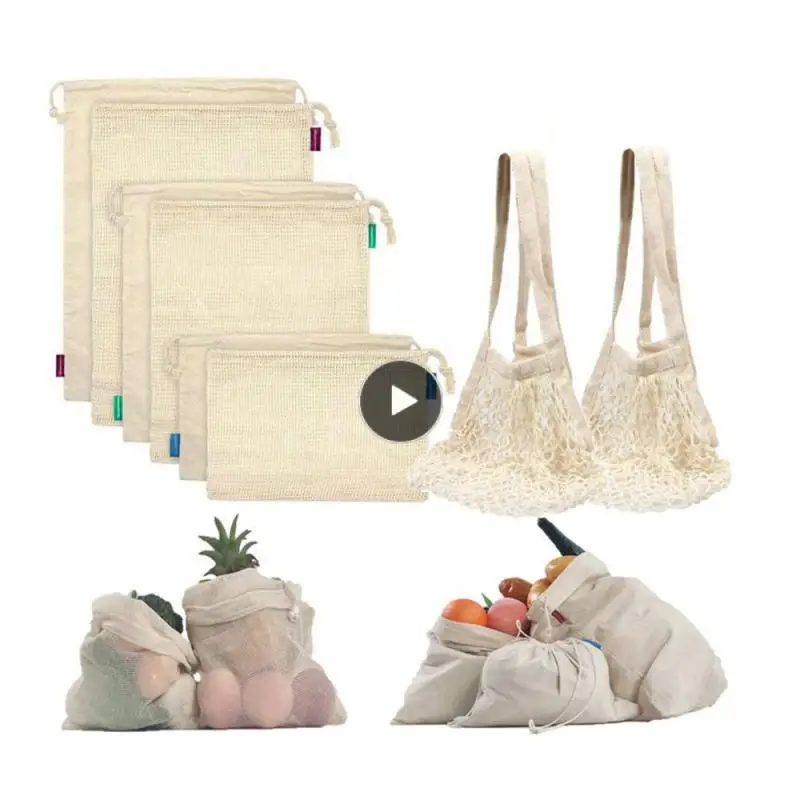 Kitchen Organizer String Bag Eco-friendly Wear-resistant Vegetable Storage Bag Cotton Mesh Produce Bags For Vegetable Fruit Food
Kitchen Organizer String Bag Eco-friendly Wear-resistant Vegetable Storage Bag Cotton Mesh Produce Bags For Vegetable Fruit Food