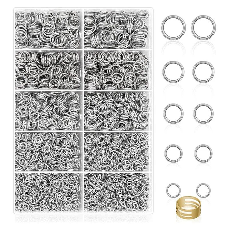 

4600Pcs Jump Rings With Jump Rings Open/Close Tools For Jewelry Making Accessories Kit Silver