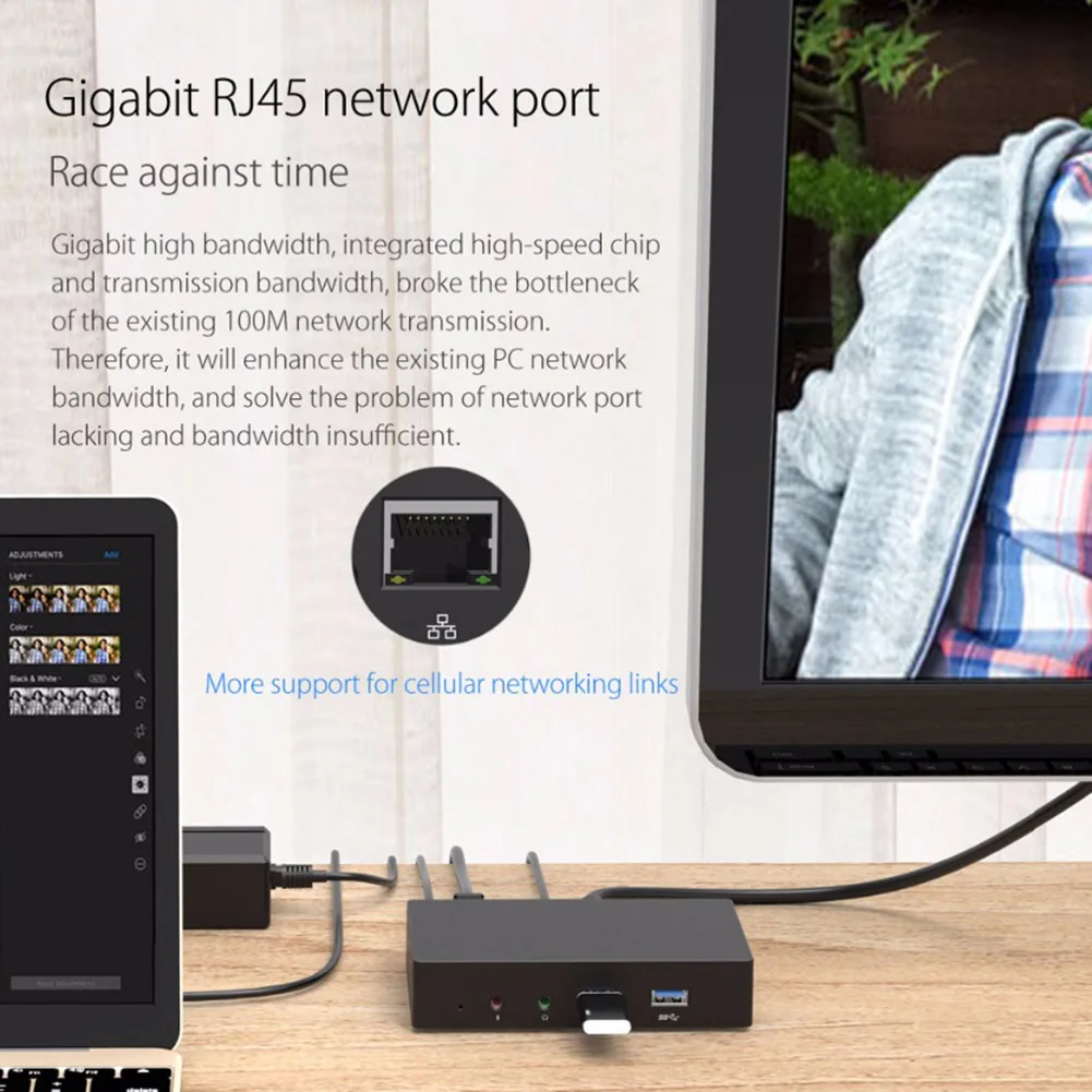 SDB1 Type-C PD DC12V RJ45 Gigabit Network HDMI-compatible 4K Expansion Dock Station/US-205627 
SDB1 Type-C PD DC12V RJ45 Gigabit Network HDMI-compatible 4K Expansion Dock Station/US-205627