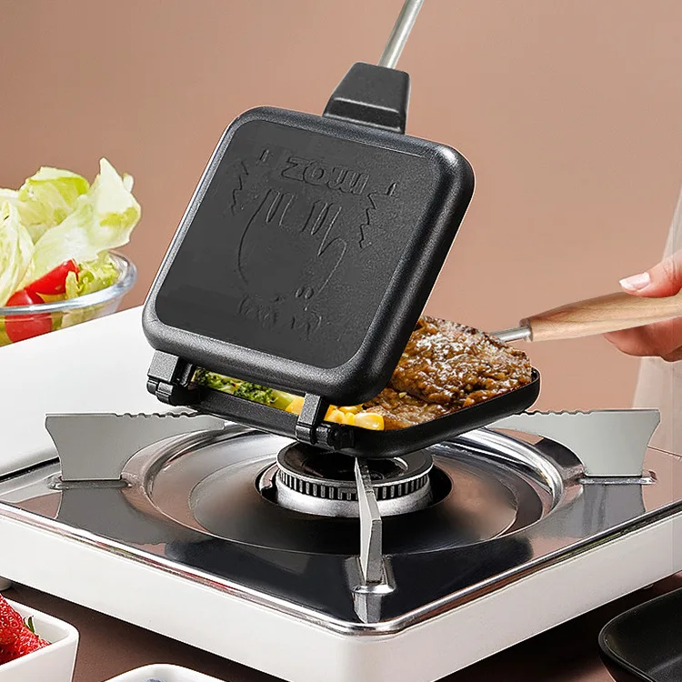 

Aluminum Alloy Double Sided Non-Stick Sandwich Baking Mold Waffle Easy Clean Bread Barbecue Roast Steak Plate Toast Frying Pan