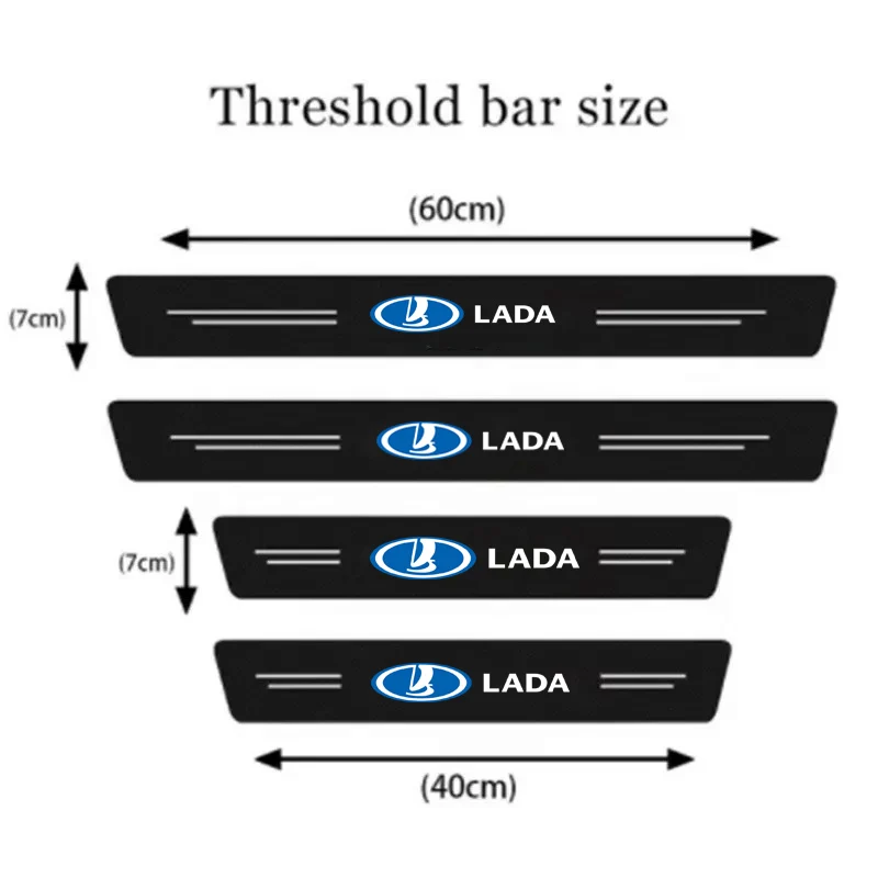 4 шт. наклейки на порог автомобиля, защитная пластина на порог для Lada Priora Sedan Sport Kalina Granta Vesta Niva Largus XRay 
4 шт. наклейки на порог автомобиля, защитная пластина на порог для Lada Priora Sedan Sport Kalina Granta Vesta Niva Largus XRay