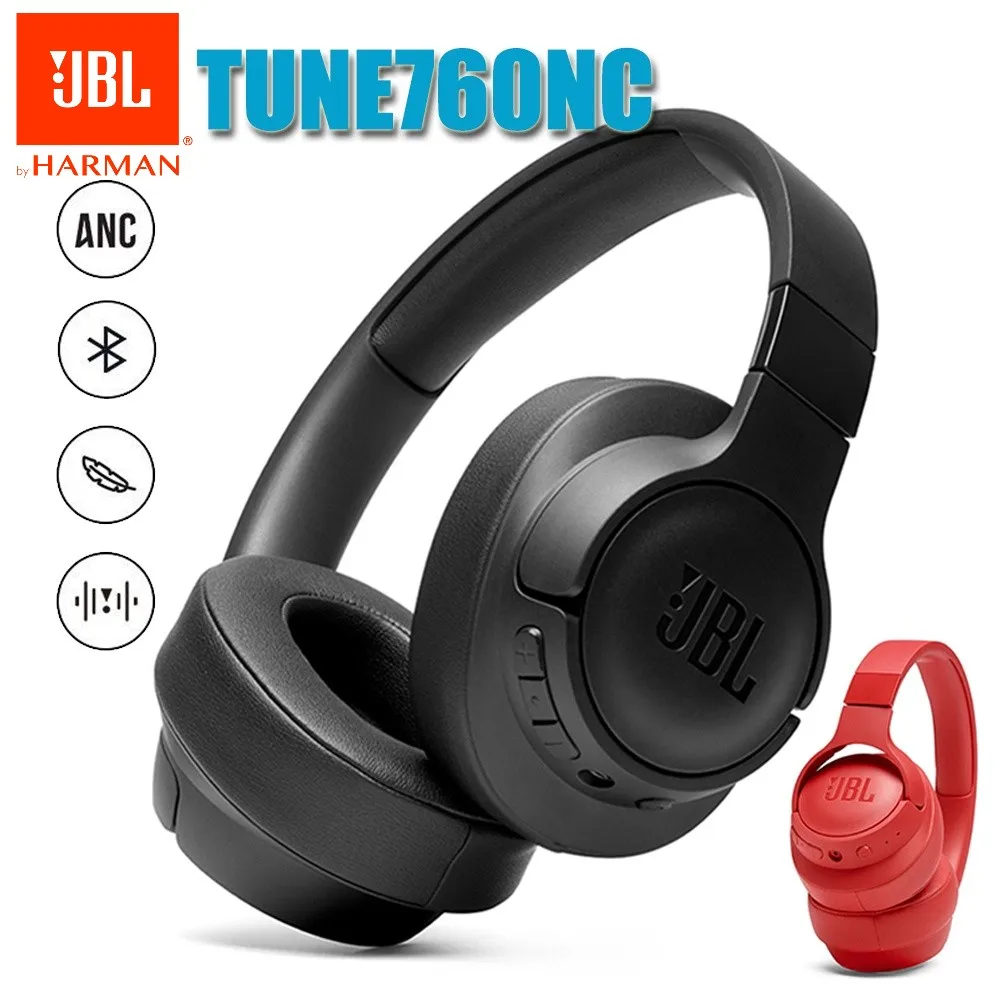 

100% Original JBL TUNE 760NC/T760NC Wireless Bluetooth Headphones Noise Cancelling Pure Bass headset Gaming Sports headphone