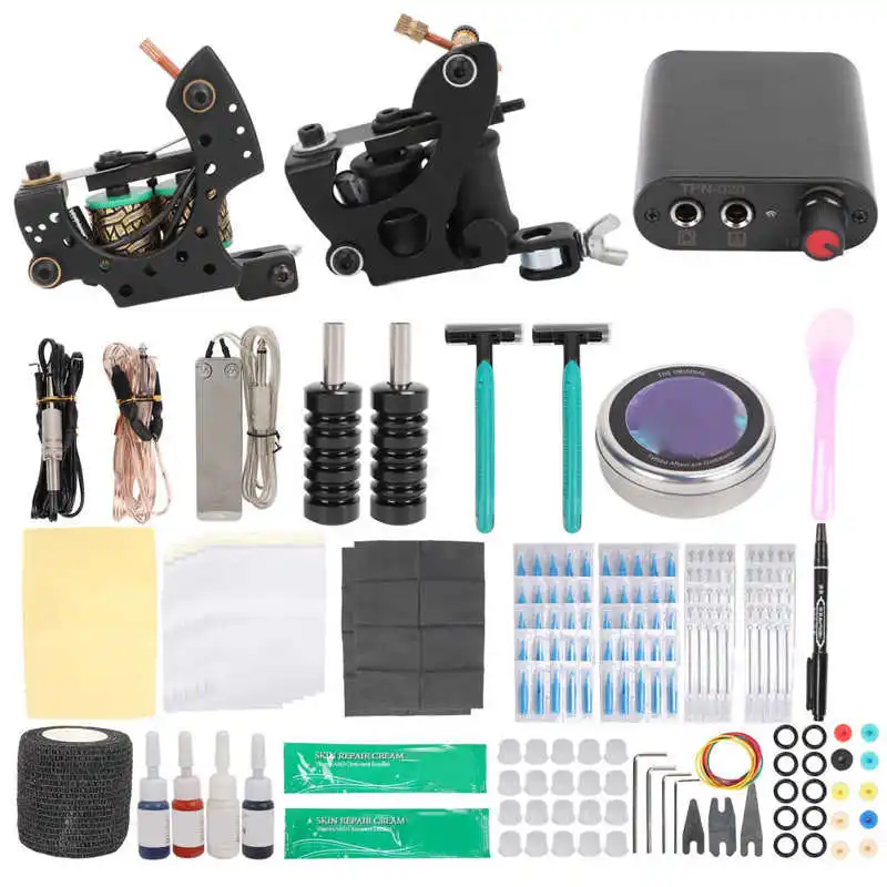 Coil Tattoo Machine Kit Complete Tattoo Kit Repair Cream Professional Clip Cord Tattoo Needle Nozzle Power Supply for Tattoo
Coil Tattoo Machine Kit Complete Tattoo Kit Repair Cream Professional Clip Cord Tattoo Needle Nozzle Power Supply for Tattoo