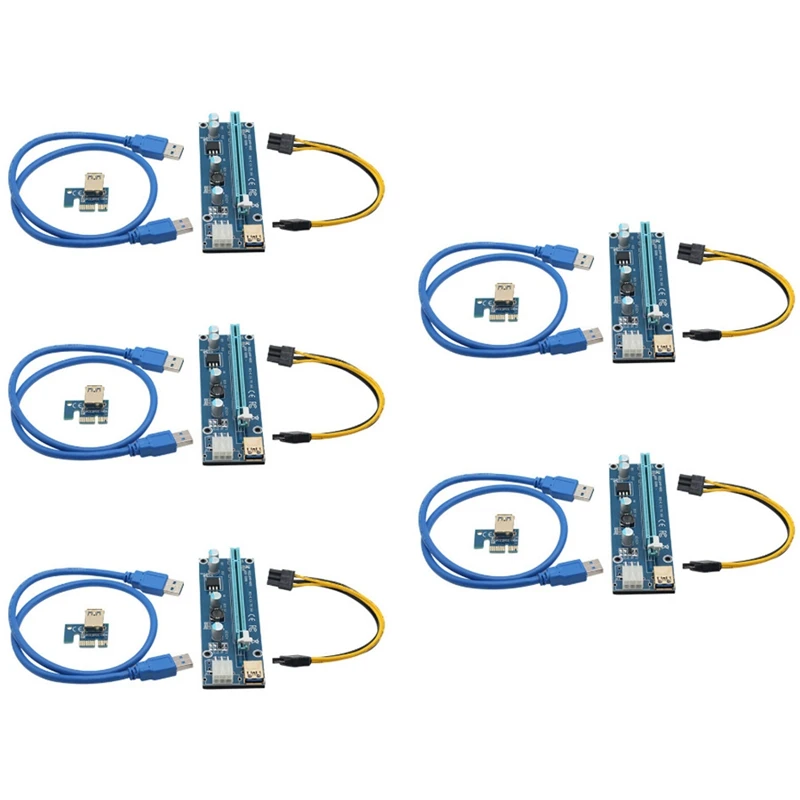 5 Pcs Ver 006C Pci-E Power Adapter With 1X To 16X Extension Cable Pci-E 6Pin To Sata Extender For Mining
5 Pcs Ver 006C Pci-E Power Adapter With 1X To 16X Extension Cable Pci-E 6Pin To Sata Extender For Mining