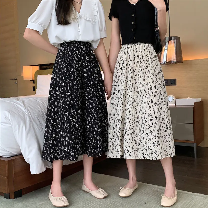 2022 Summer Floral Print Chiffon Skirt Women Korean Elastic High Waist Midi Skirts Femme Casual Loose A-Line Skirts Lucyever
2022 Summer Floral Print Chiffon Skirt Women Korean Elastic High Waist Midi Skirts Femme Casual Loose A-Line Skirts Lucyever