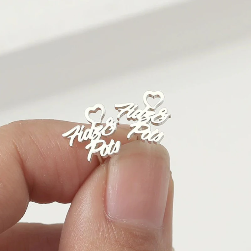 Personalized Custom Double Name Earring With Heart Stainless Steel Any Letter Stud Earring Women's Jewelry Free Shipping Items
Personalized Custom Double Name Earring With Heart Stainless Steel Any Letter Stud Earring Women's Jewelry Free Shipping Items