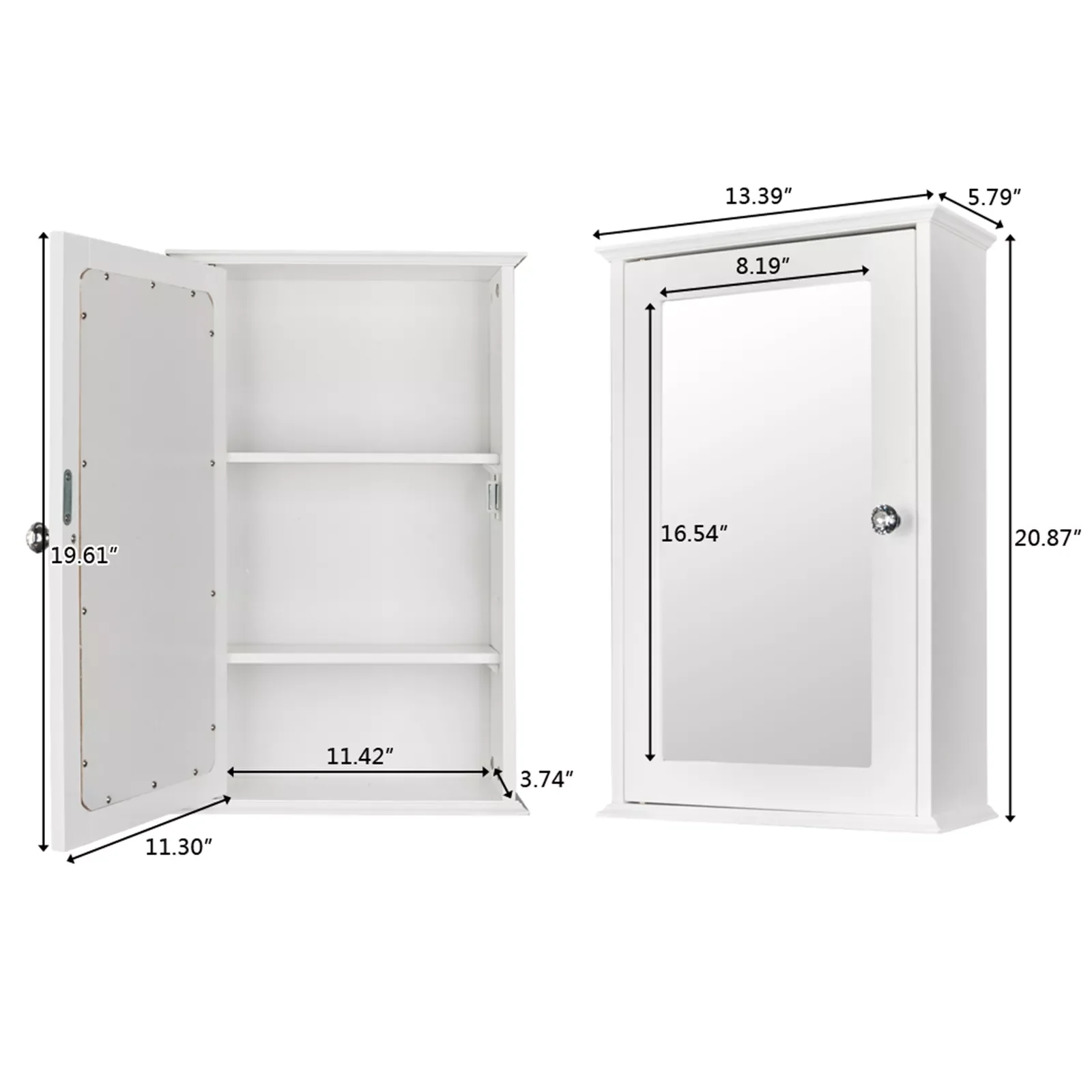 Single Door Mirror Indoor Bathroom Wall Mounted Cabinet Shelf White Bathroom Cabinet
Single Door Mirror Indoor Bathroom Wall Mounted Cabinet Shelf White Bathroom Cabinet
