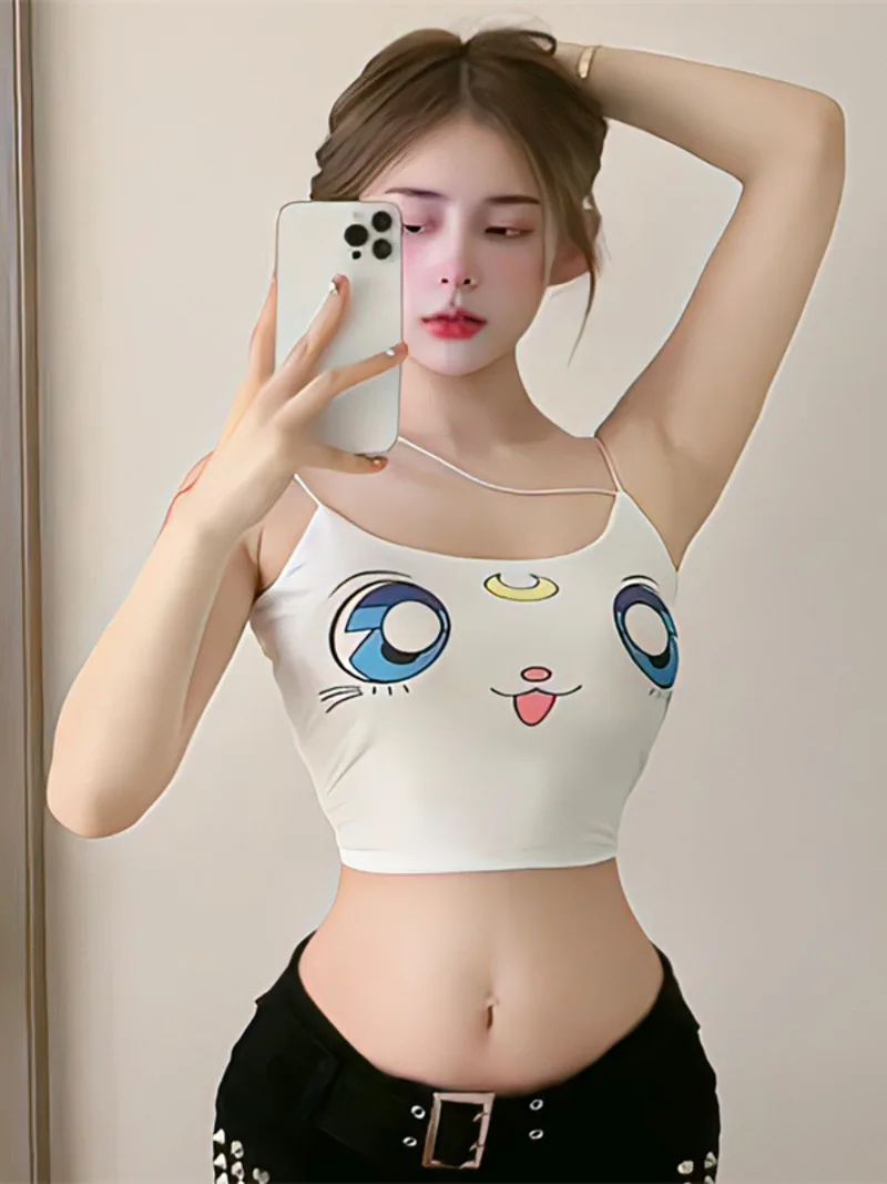 Sexy New WOMENGAGA Summer Spicy Girl Hollow Out Ribbon Cartoon Print Slim Sleeveless High Waist Short Tank Top Female CS28
Sexy New WOMENGAGA Summer Spicy Girl Hollow Out Ribbon Cartoon Print Slim Sleeveless High Waist Short Tank Top Female CS28