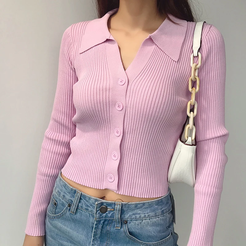 Sweaters Knitting Top Women Autumn Cardigan Lapel Slimming Hollow Button Long Sleeve POLO Neck Solid Color Cardigans Sweater
Sweaters Knitting Top Women Autumn Cardigan Lapel Slimming Hollow Button Long Sleeve POLO Neck Solid Color Cardigans Sweater