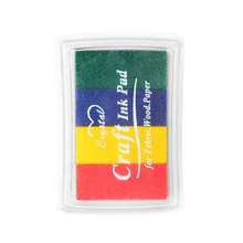 4 Colors DIY Craft Ink Pad Washable DIY Stamp Ink Pads Non-Toxic DIY Multicolor Rainbow Ink Pads for Kids Students DIY