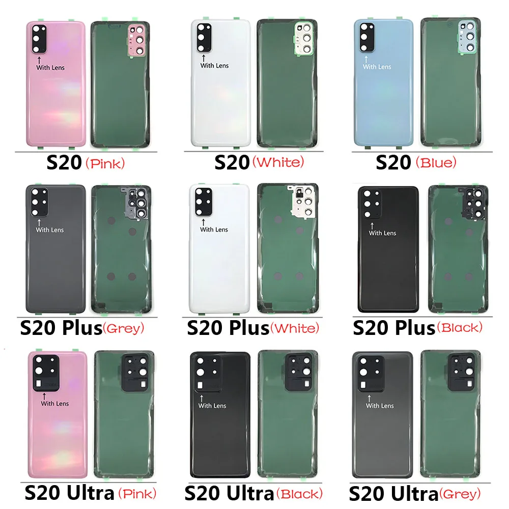 20 PCS For Samsung Galaxy S20 Ultra G988 S20 Plus G985 S20 G980 Back Cover Battery Rear Door Housing Panel with Camera Lens
20 PCS For Samsung Galaxy S20 Ultra G988 S20 Plus G985 S20 G980 Back Cover Battery Rear Door Housing Panel with Camera Lens