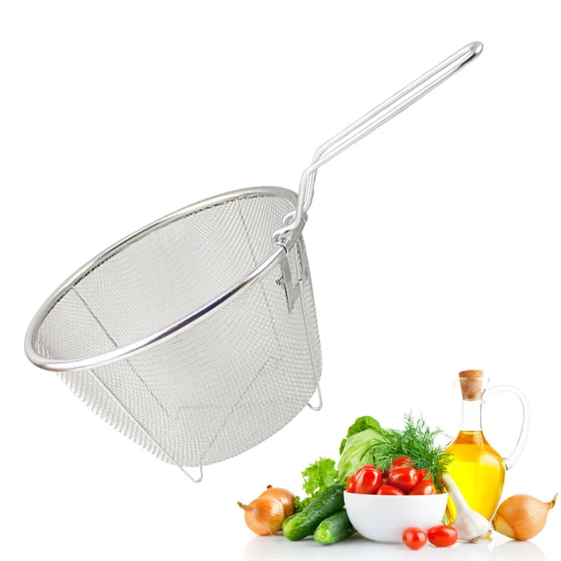 Round 15/23cm Portable Stainless Steel 304 Fries Cooking oil filter Basket Chips Frying Strainer Fryer pot Accessories Kitchen
Round 15/23cm Portable Stainless Steel 304 Fries Cooking oil filter Basket Chips Frying Strainer Fryer pot Accessories Kitchen