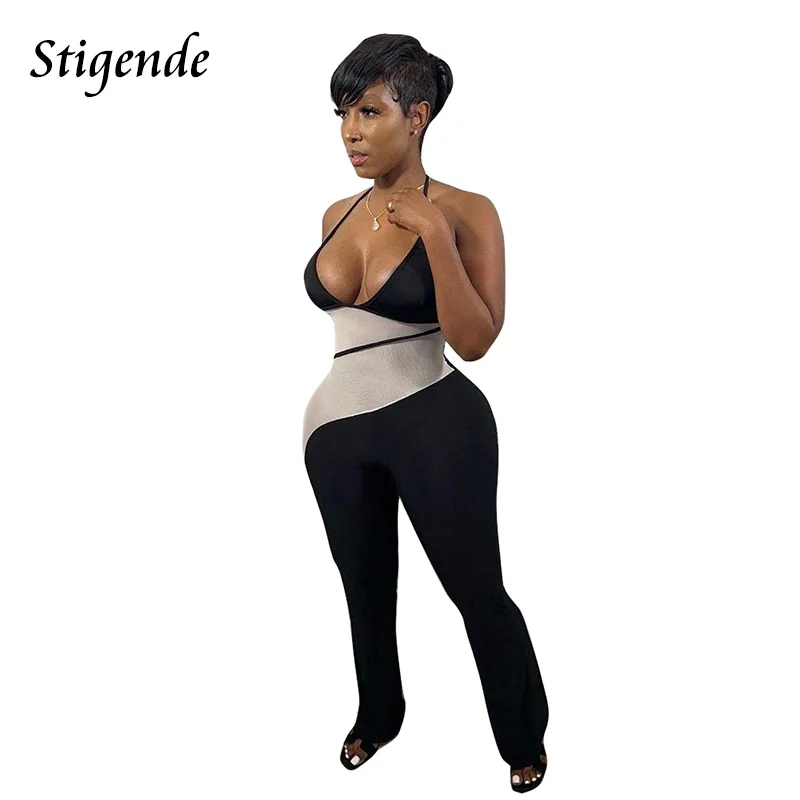 Stigende Backless Bodycon Halter Jumpsuit Women Spaghetti Strap Patchwork Overalls Summer Bandage Bodycon Sexy Pants Outfit
Stigende Backless Bodycon Halter Jumpsuit Women Spaghetti Strap Patchwork Overalls Summer Bandage Bodycon Sexy Pants Outfit