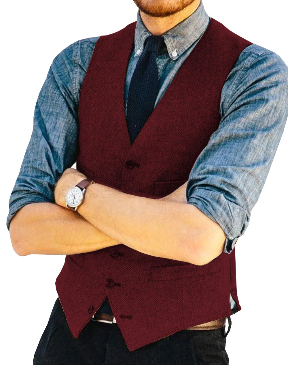Herringbone Men's Vests Slim Fit Suit Wool Tweed Herringbone V Neck Business Waistcoat for Wedding Groomsmen Vest
Herringbone Men's Vests Slim Fit Suit Wool Tweed Herringbone V Neck Business Waistcoat for Wedding Groomsmen Vest