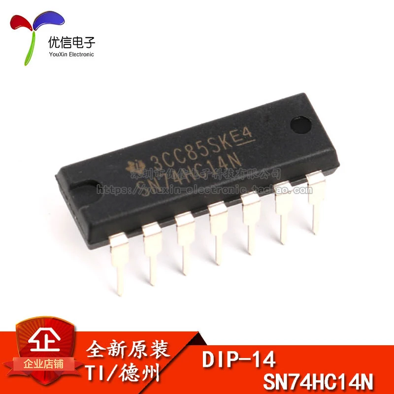 Original genuine in-line SN74HC14N logic chip Six Schmitt trigger non-gate DIP-14
Original genuine in-line SN74HC14N logic chip Six Schmitt trigger non-gate DIP-14