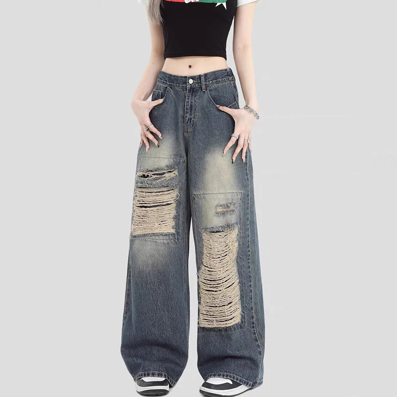 2023 Jeans For Women's Y2k Baggy Pants Fashion Pantalones Multi Pocket Low Rise Cargo Pants Lovers Straight Barrel Mopping Pants
2023 Jeans For Women's Y2k Baggy Pants Fashion Pantalones Multi Pocket Low Rise Cargo Pants Lovers Straight Barrel Mopping Pants