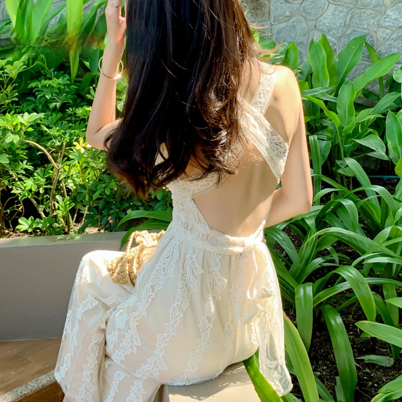 Holiday Vacation Summer Sexy Deep V Neck Backless Bowknot Lace Jumpsuits Casual Fashion Chic Boho Lace Overalls Party Beach Wear
Holiday Vacation Summer Sexy Deep V Neck Backless Bowknot Lace Jumpsuits Casual Fashion Chic Boho Lace Overalls Party Beach Wear