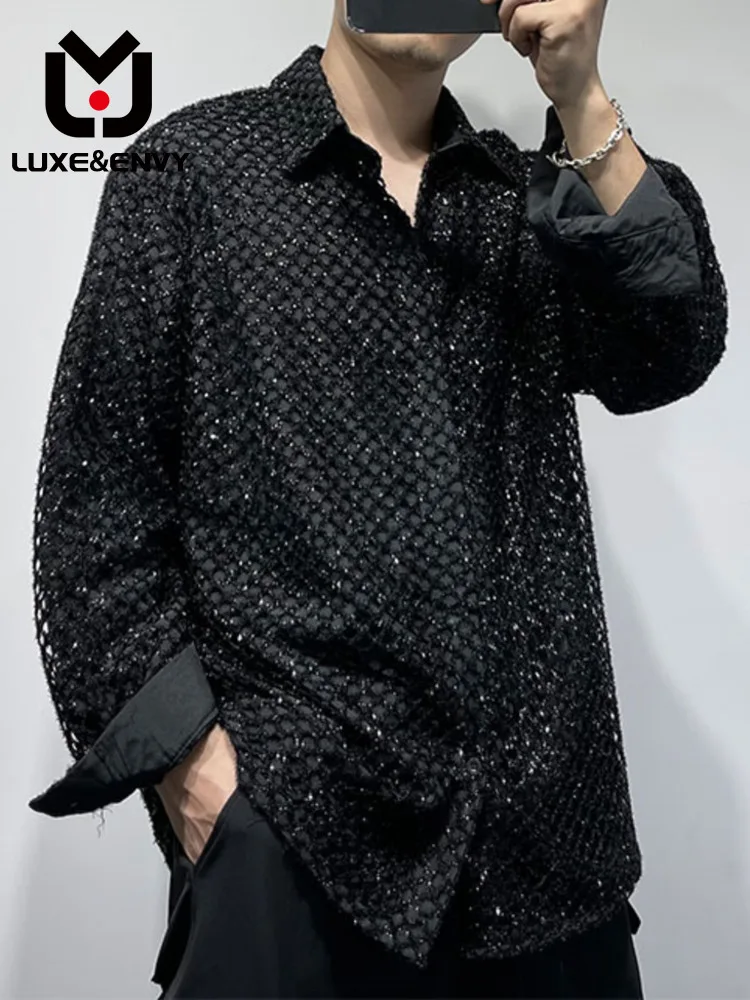 LUXE&ENVY Dark Fashion Mesh Design Loose Men's Street Style Shirt Spring Summer 2023 New Casual Dress
LUXE&ENVY Dark Fashion Mesh Design Loose Men's Street Style Shirt Spring Summer 2023 New Casual Dress