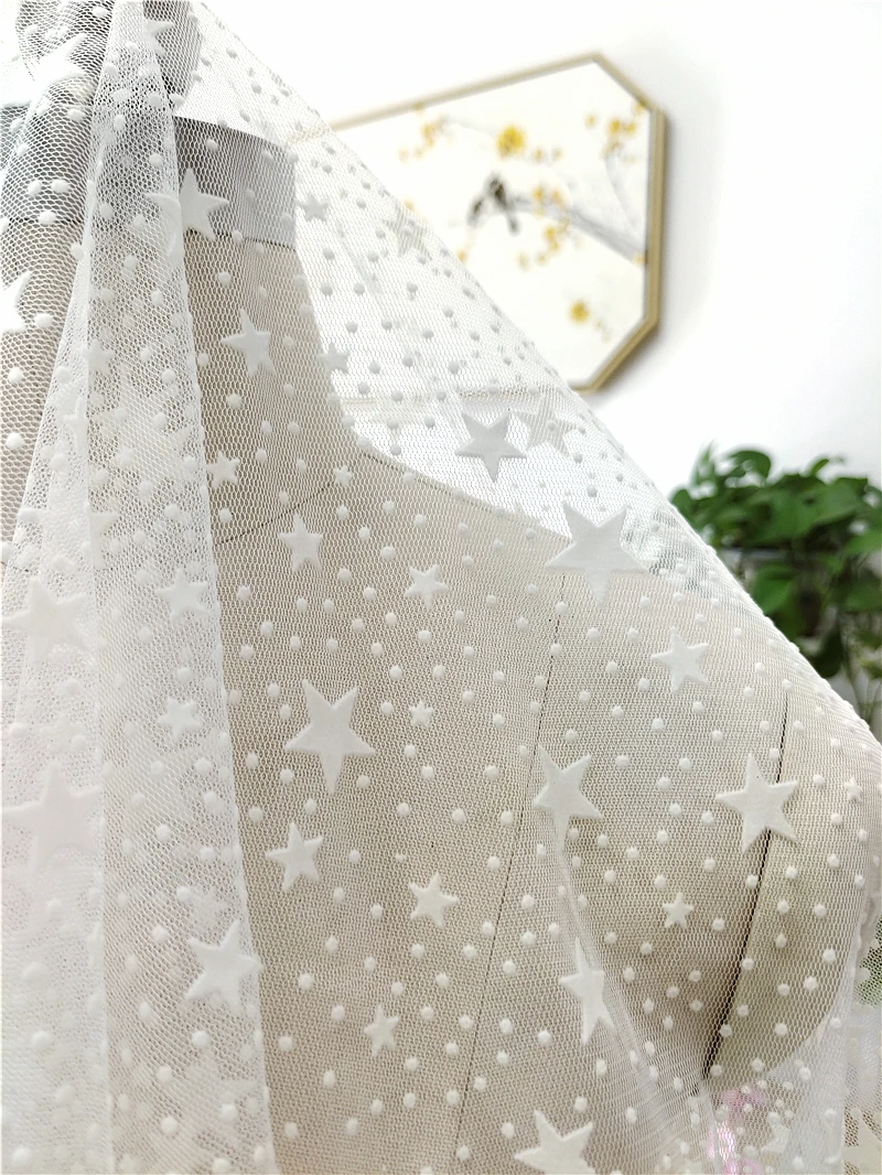 Off White Flocking Star Mesh Children's Dress Doll Fabric Wedding Dress Headdress DIY Jewelry Accessories
Off White Flocking Star Mesh Children's Dress Doll Fabric Wedding Dress Headdress DIY Jewelry Accessories