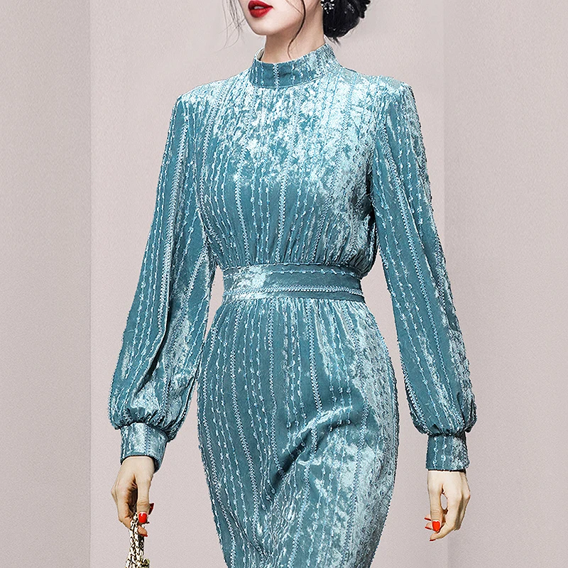 Fashion Ladies Long Dress High Quality Velvet Women's Dress Chic Woman Clothing Robe Female Dresses For Women Vestidos SL332
Fashion Ladies Long Dress High Quality Velvet Women's Dress Chic Woman Clothing Robe Female Dresses For Women Vestidos SL332