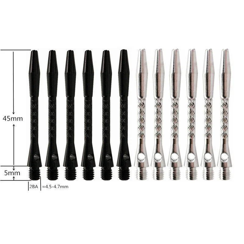 6PCS Darts Shafts 45mm Aluminium For Professional Dartboard Games Dart Accessories Sliver Black Color
6PCS Darts Shafts 45mm Aluminium For Professional Dartboard Games Dart Accessories Sliver Black Color