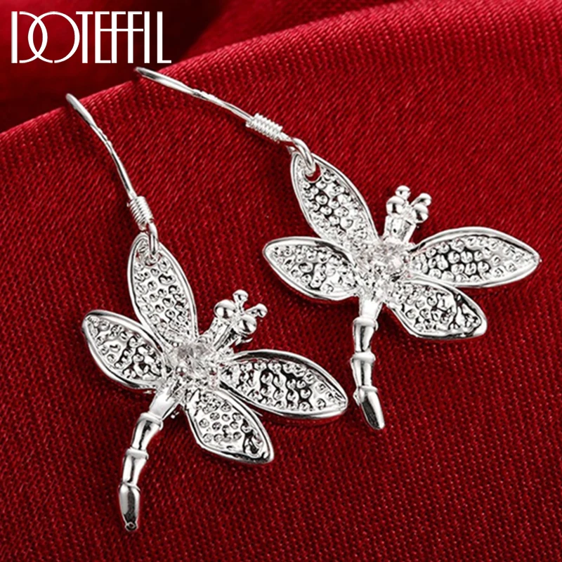 DOTEFFIL 925 Sterling Silver Dragonfly Drop Earrings For Woman Wedding Engagement Party Fashion Charm Jewelry
DOTEFFIL 925 Sterling Silver Dragonfly Drop Earrings For Woman Wedding Engagement Party Fashion Charm Jewelry