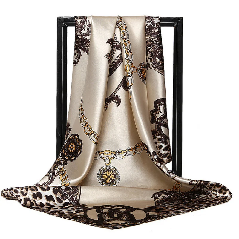 90x90cm Satin Kerchief New Summer Sunscreen Silk Scarf Fashion Chain Print Square Bandana Female High-Grade Beach Shawl
90x90cm Satin Kerchief New Summer Sunscreen Silk Scarf Fashion Chain Print Square Bandana Female High-Grade Beach Shawl