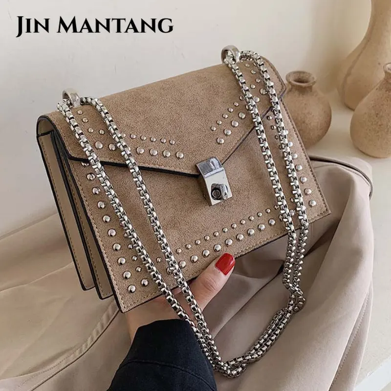 Scrub Leather Brand Designer Shoulder Simple Bags for Women 2023 Chain Rivet Luxury Crossbody Bag Female Fashion Handbags Bolsos 
Scrub Leather Brand Designer Shoulder Simple Bags for Women 2023 Chain Rivet Luxury Crossbody Bag Female Fashion Handbags Bolsos