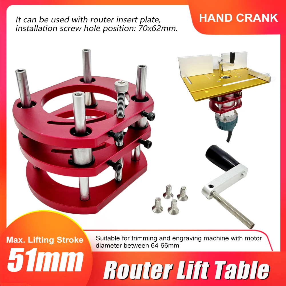 Router Lift for 65mm Diameter Motors Motors Woodworking Router Table Insert Plate Lift Base Max. Lift 51mm Engraving DIY Tools
Router Lift for 65mm Diameter Motors Motors Woodworking Router Table Insert Plate Lift Base Max. Lift 51mm Engraving DIY Tools