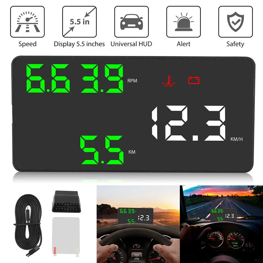 Car HUD Head-up Display OBD Digital Speedometer Car Computer Intelligent Brightness Adjustment Accessories For All Cars
Car HUD Head-up Display OBD Digital Speedometer Car Computer Intelligent Brightness Adjustment Accessories For All Cars